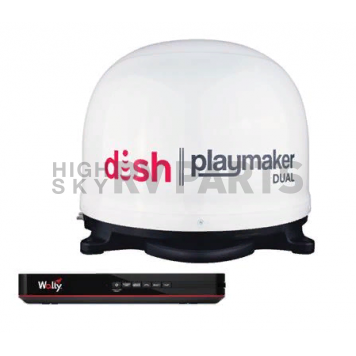 Winegard Playmaker Dual Satellite TV Antenna with DISH Wally Receiver - White - PL8000R