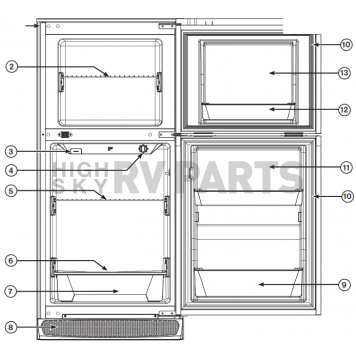 Furrion Refrigerator Top Hinge for Left Hand Open Door - C-FCR10DCDTA-028