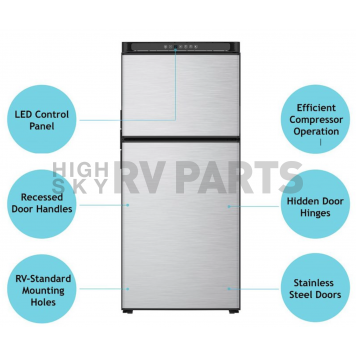 Thetford/ Norcold 2 Door Refrigerator With Freezer - 8 Cubic Feet -  51153-2