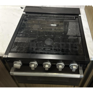 Furrion LLC Stove - Black With Stainless Steel Handle And Knobs/ Black Glass Door - FGR17G3MA2B-BG-1