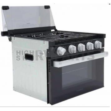 Furrion LLC Stove - Black With Stainless Steel Handle And Knobs/ Black Glass Door - FGR17G3MA2B-BG-2