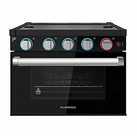 Furrion LLC Stove - Black With Stainless Steel Handle And Knobs/ Black Glass Door - FGR17G3MA2B-BG