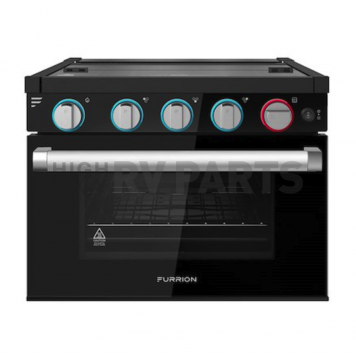 Furrion LLC Stove - Black With Stainless Steel Handle And Knobs/ Black Glass Door - FGR17G3MA2B-BG