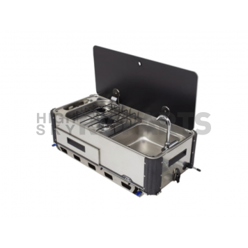 Suburban Mfg Cooktop With Sink Stainless Steel With Black Tempered Glass Lid - 3250AST