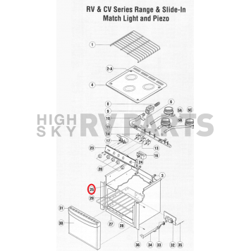 Dometic Stove Oven Burner Box for Atwood RA/ CA Series Ranges - 51687