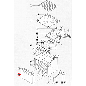 Dometic Stove Oven Door for 21 inch Atwood RA Ranges/ Wedgewood RV Ranges - 51884