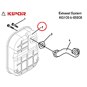 Kipor Power Solutions Generator Exhaust Muffler - KG105-B-08100C