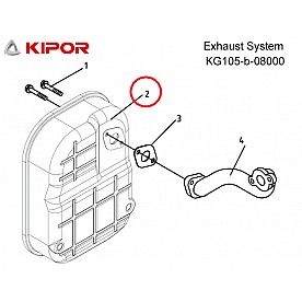 Kipor Power Solutions Generator Exhaust Muffler - KG105-B-08100C