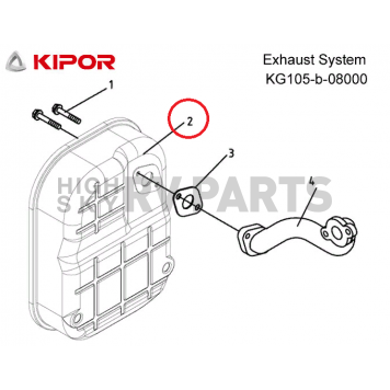 Kipor Power Solutions Generator Exhaust Muffler - KG105-B-08100C