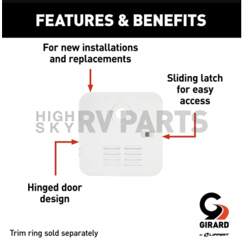 Girard GSWH-2 Access Door for 6 Gallon Water Heater - White - 2GWHD-2