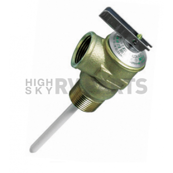Camco Water Heater Pressure Relief Valve - 3/4 inch NPT Thread and 4 inch Probe - 10471