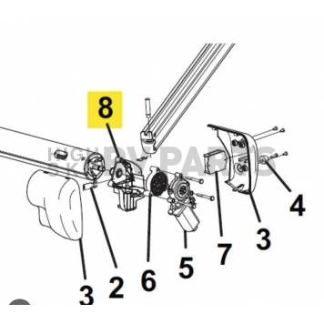 Carefree RV Longitude/ Altitude/ Compass Awning Motor Bracket - R012659-001