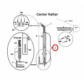 Awning Center Rafter Complete Tube Assembly Satin 1994 to Present - 750220