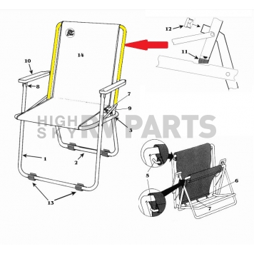 Back Rest for Wide Zip Dee Folding Chair 335210