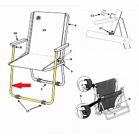 Front Leg for Standard Zip Dee Folding Chair 335050