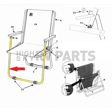 Front Leg for Standard Zip Dee Folding Chair 335050