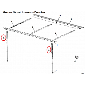 Carefree RV Campout Awning Arm Support Right/ Left Side - R001638