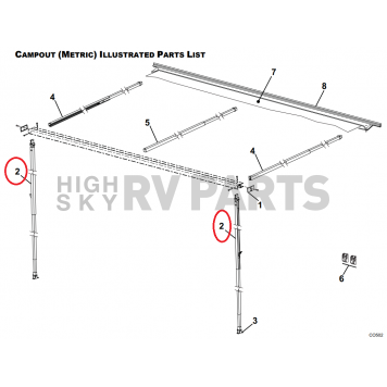 Carefree RV Campout Awning Arm Support Right/ Left Side - R001638