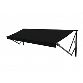 Lippert Components  Solera Awning Fabric - 12 Feet x 8 Feet Extension - Solid Black Anti-Scuff/ Anti-Mildew Fabric