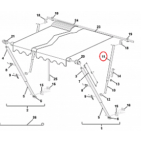 Carefree RV Awning Arm Brace Upper 60 Inch Right/ Left Black R00413-301-66