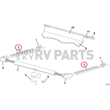 Carefree RV Window Awnings Arm Manual Left/ Right Side White IC0501