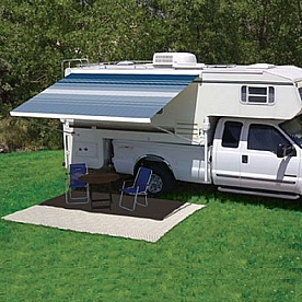 Carefree RV Campout Awning - 2.5 Meter - Ocean Blue Dune Stripe - 981018E00