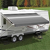 Carefree RV Fiesta Patio Awning - 21 Feet - Black/ Gray Dune Stripe - EA218D00