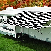 Carefree RV Fiesta Patio Awning - 15 Feet - Checkered Flag - EA159A00