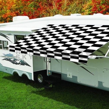 Carefree RV Fiesta Patio Awning - 17 Feet - Checkered Flag - EA179A00