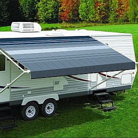 Carefree RV Fiesta Patio Awning - 12 Feet - Ocean Blue Dune Stripe - EA128E00