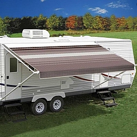 Carefree RV Patio Awning - 8 Feet - Sierra Brown Dune Stripe - QJ088A00