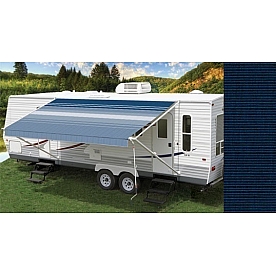 Carefree RV Fiesta Awning Patio Blue Tweed Solid 20 Feet Spring Assisted EB20CG25