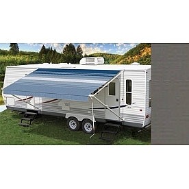Carefree RV Fiesta Awning Patio Charcoal Gray Solid 18 Feet 10 Inch Spring Assisted ABRJUZJV