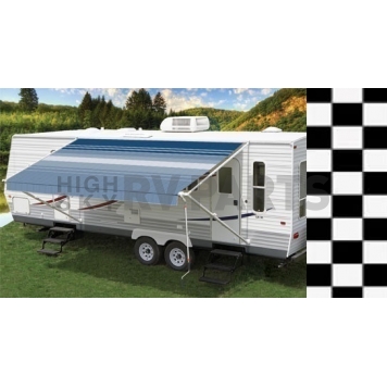 Carefree RV Fiesta Awning Patio Checkered Flag 9 Feet 7 Inch Spring Assisted SAIG9A23