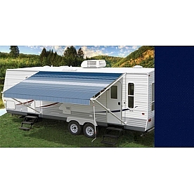 Carefree RV Fiesta Awning Patio Dark Blue Solid 20 Feet Spring Assisted EB20NJ25
