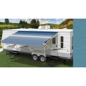 Carefree RV Fiesta Awning Patio Light Blue Solid 19 Feet Spring Assisted EB19VE25