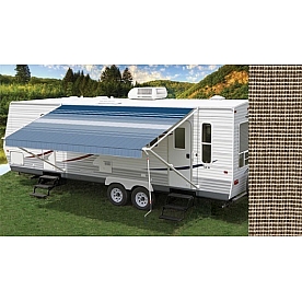 Carefree RV Fiesta Awning Patio Linen Tweed Solid 17.5 Feet Spring Assisted EBQFEA25