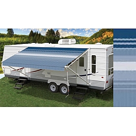 Carefree RV Fiesta Awning Patio 18 Feet Spring Assisted Ocean Blue 86188E00