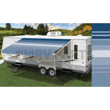 Carefree RV Fiesta Awning Patio 18 Feet Spring Assisted Ocean Blue 86188E00