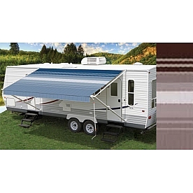 Carefree RV Fiesta Patio Awning 11 Feet Sierra Brown Denim Stripes Vinyl - EA115252