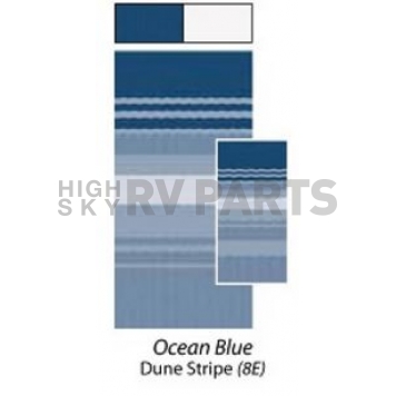 Carefree RV Awning Window - 5 Feet - Ocean Blue Denim Stripes - BU05079