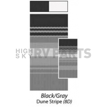 Carefree RV Awning Window - 4 Feet - Black/ Gray Denim Stripes - BU0455800