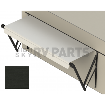 Lippert Components  Solera Awning Fabric - 19 Feet x 8 Feet Extension - Solid Black Vinyl
