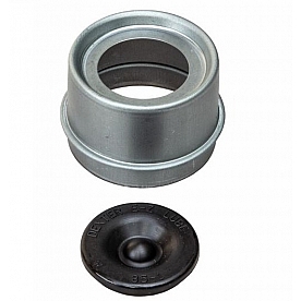 Dexter Wheel Bearing Dust Cap - 12 x 2 inch Hub, 8 Bolt, 2.72 OD, Chrome - 021-043-02
