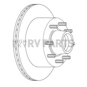 Dexter Hub and Rotor - 7000 Lbs - Grease - 8 on 6-1/2 - E Coated - 008-416-10-1