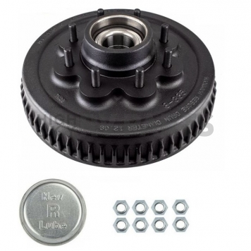 Dexter Hub and Drum Kit for 8000 Lbs Axle - 8 on 6.5 Cartridge Bearing - 9/16 Inch Studs - 008-389-91