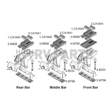 Rhino-Rack USA Roof Rack Mounting Kit Hardware - PLHS4-6