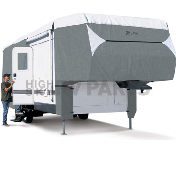 Classic Accessories PolyPRO Cover 29 - 33' Fifth Wheel Trailer - Gray with White Top 