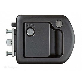 RV Designer Entry Door Latch Black - with Dead Bolt - T507