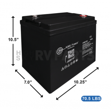 Aims Power AGM Deep Cycle 6V Battery - AGM6V225G-3
